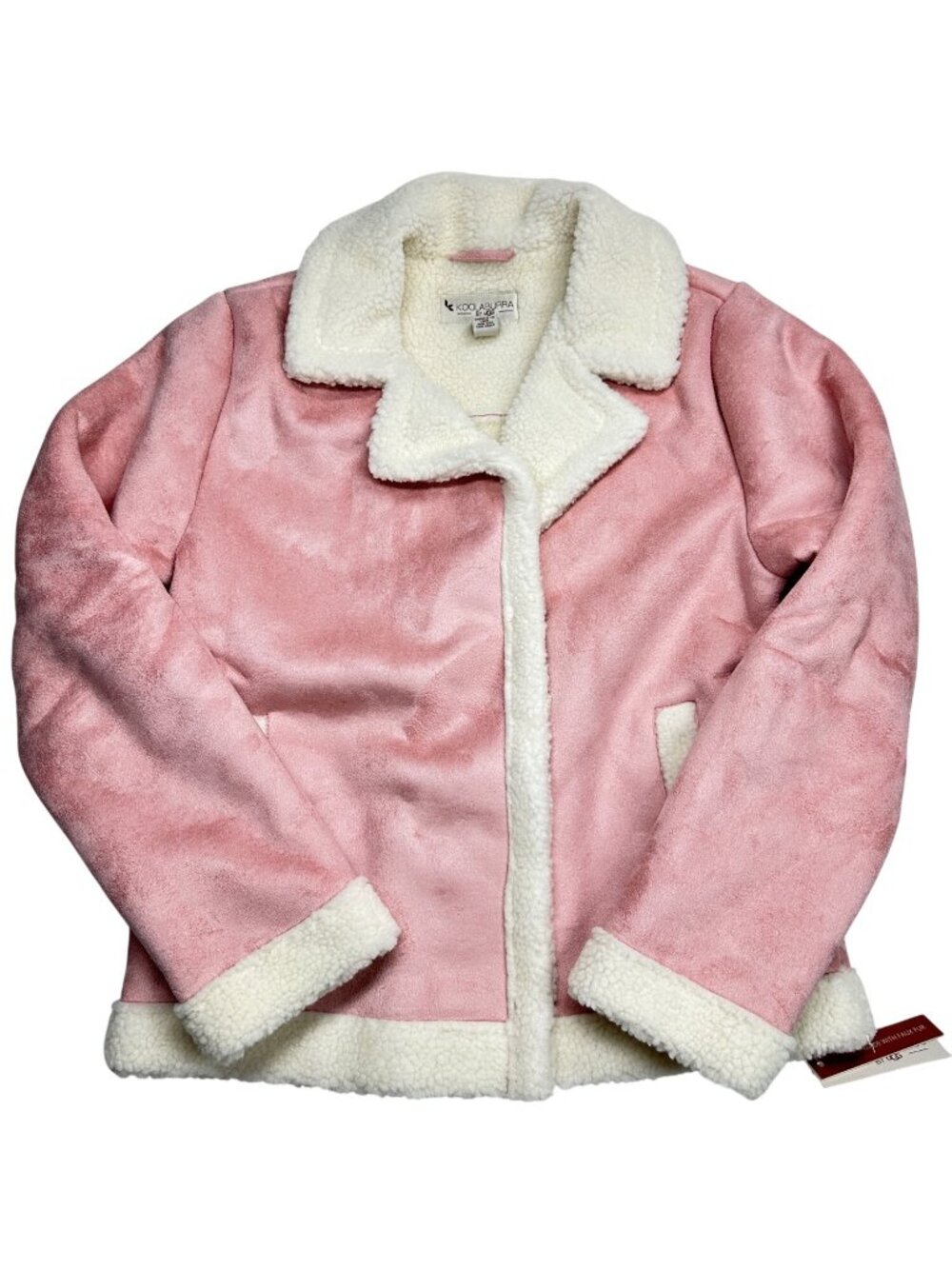 Koolaburra By UGG Jacket Size Large Pink Faux Suede Sherpa Lined Winter Coat